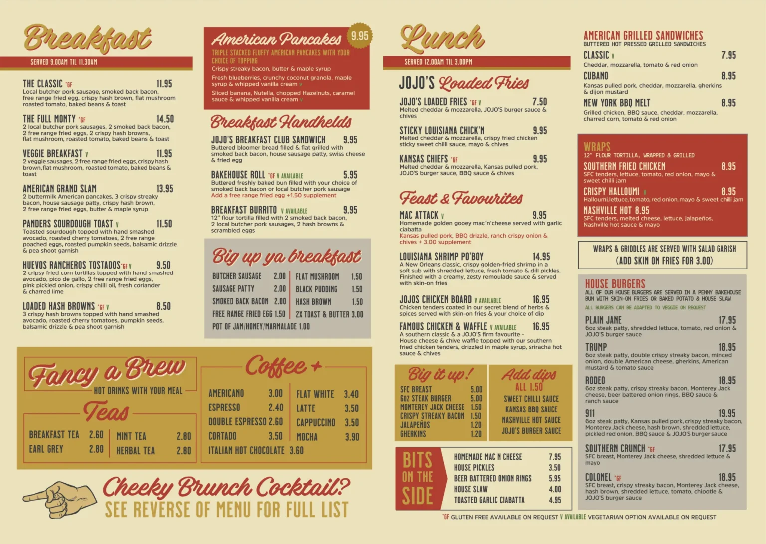 Breakfast and Lunch Menu